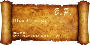 Blum Piroska névjegykártya